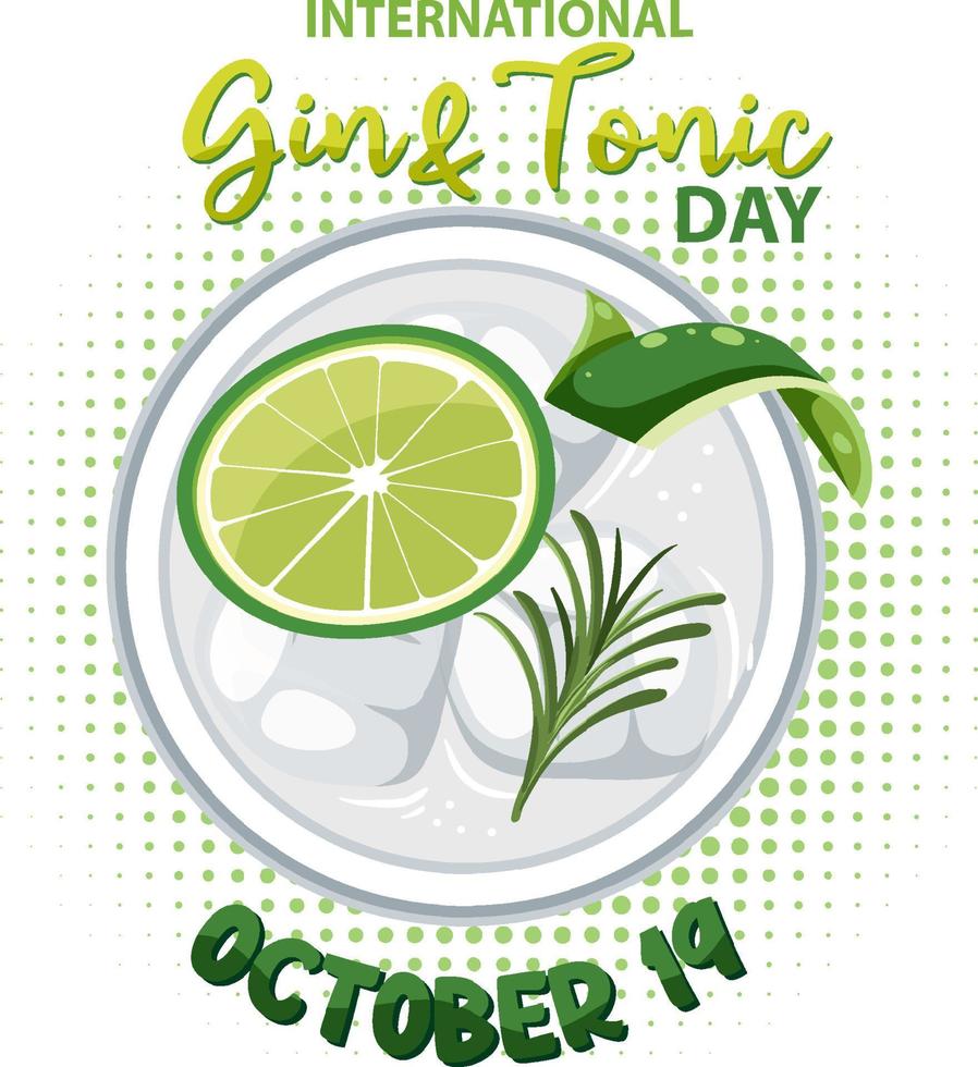 Internationale gin en tonic dag logo ontwerp vector