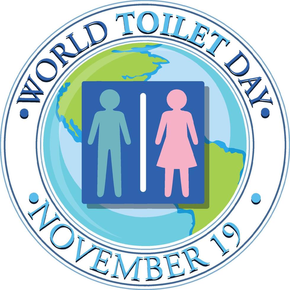 wereld toilet dag tekst ontwerp vector