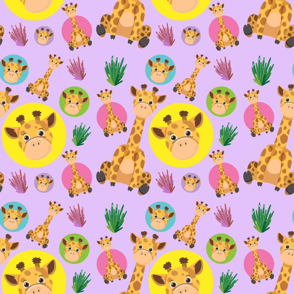 schattig giraf naadloos patroon vector