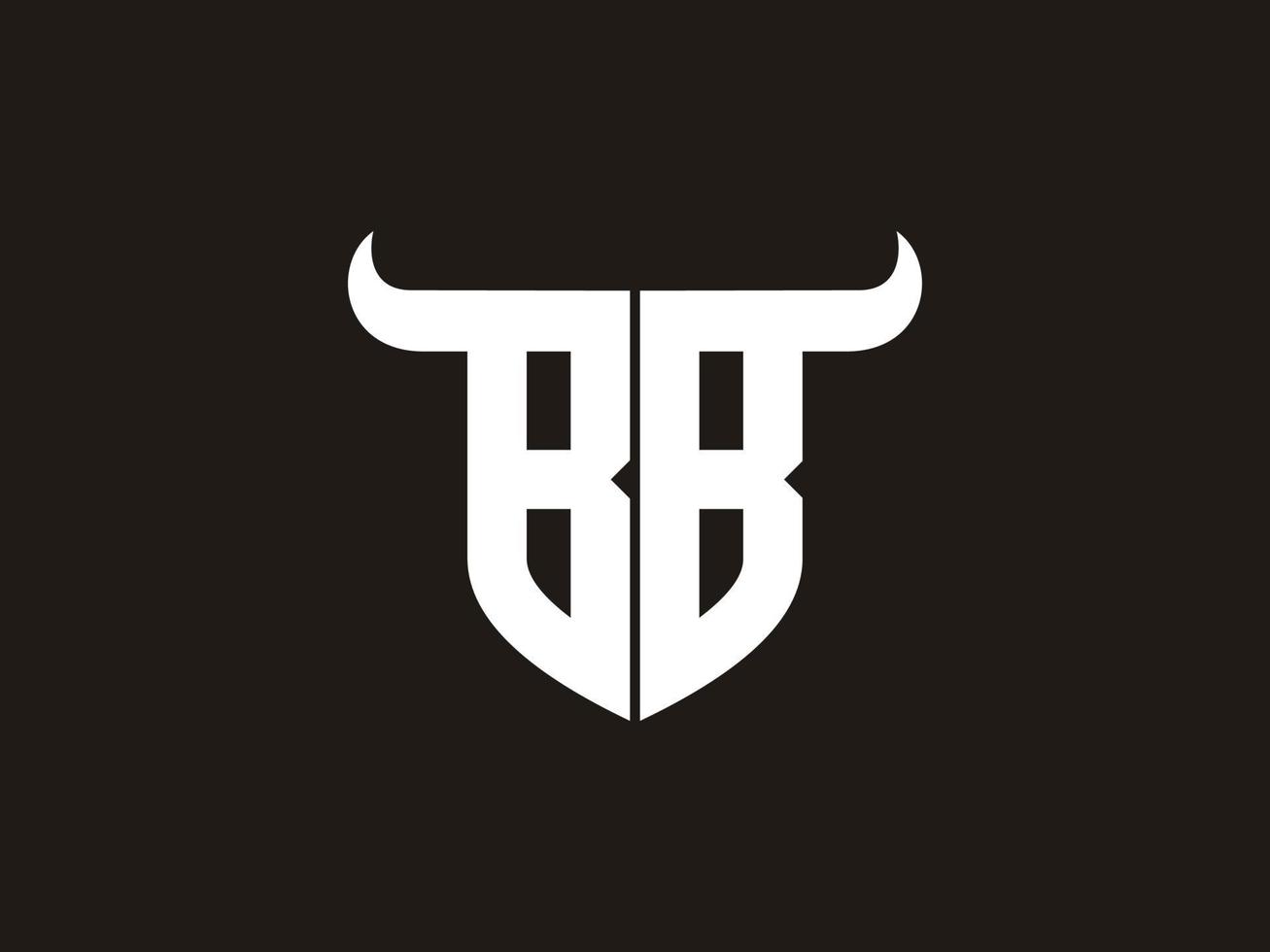 eerste bb stier logo ontwerp. vector