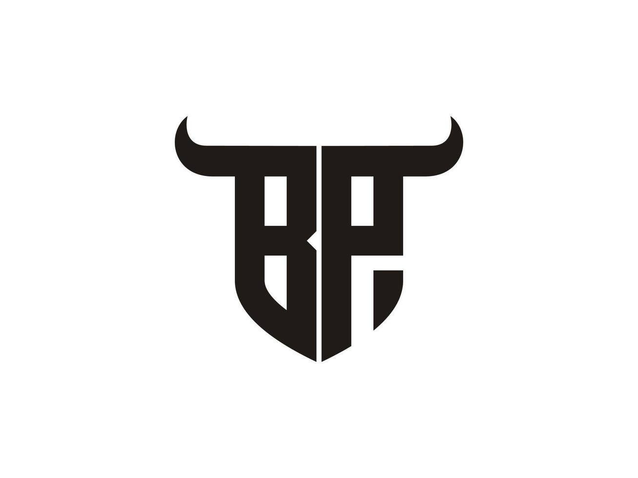 eerste bp stier logo ontwerp. vector