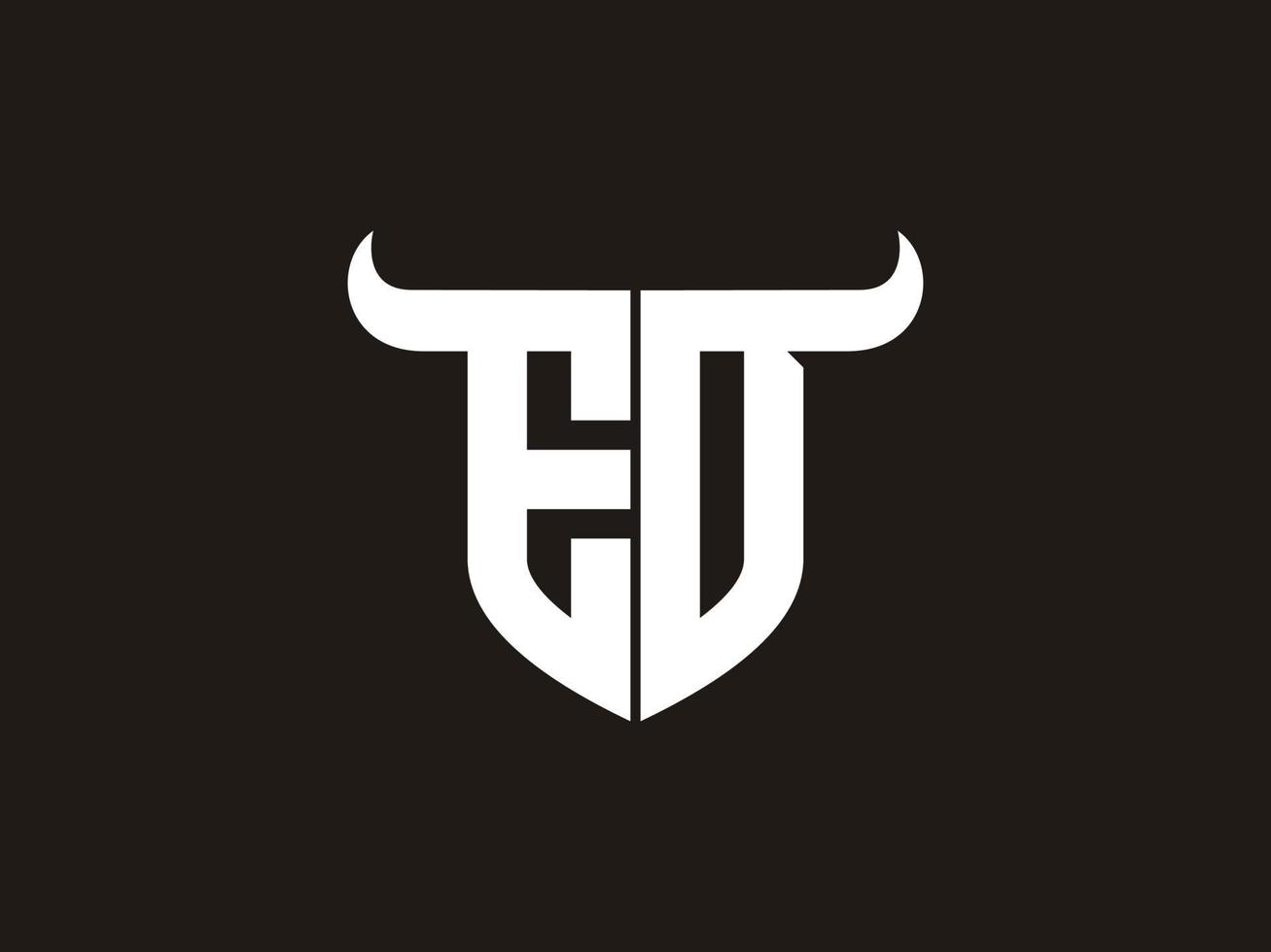 eerste ed stier logo ontwerp. vector