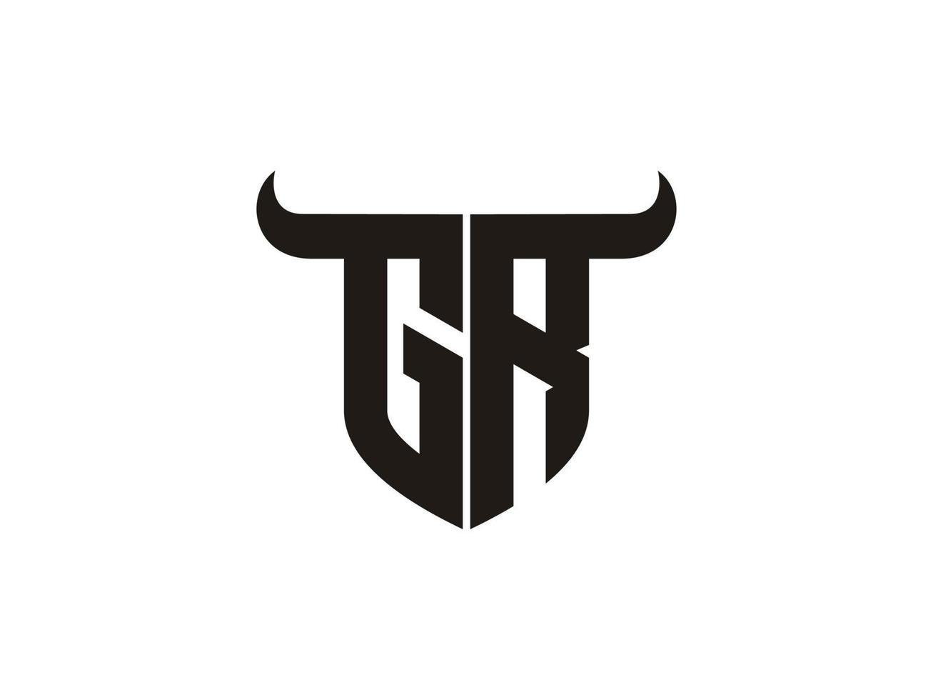 eerste gr stier logo ontwerp. vector