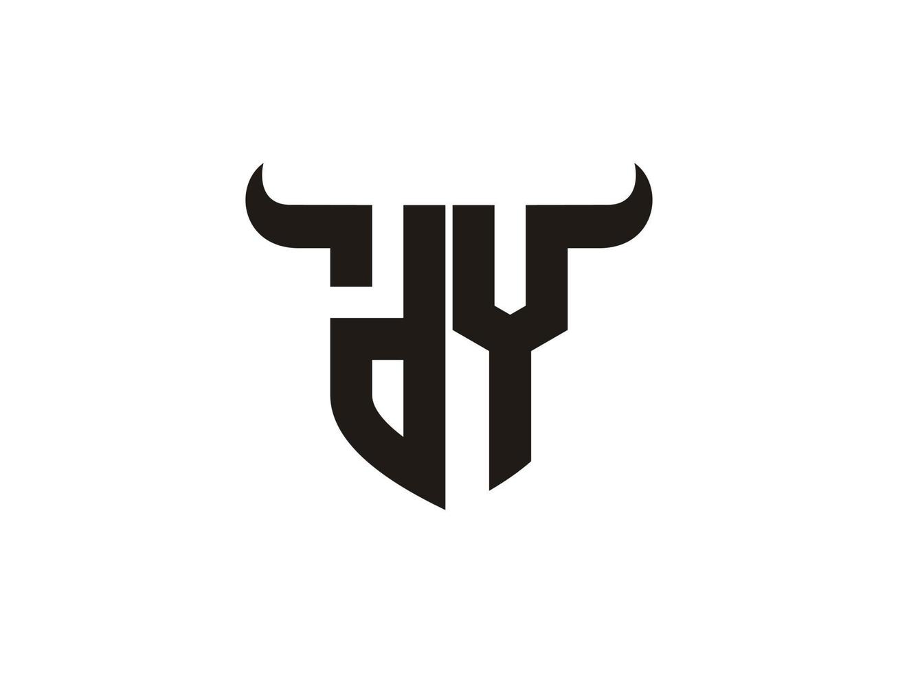 eerste verdorie stier logo ontwerp. vector