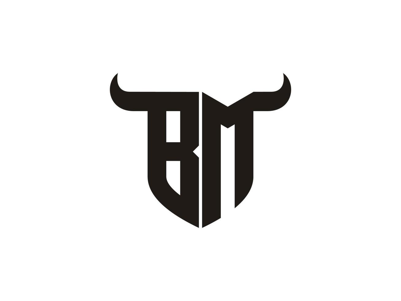 eerste bm stier logo ontwerp. vector
