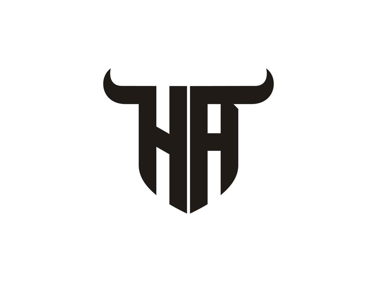 eerste ha stier logo ontwerp. vector