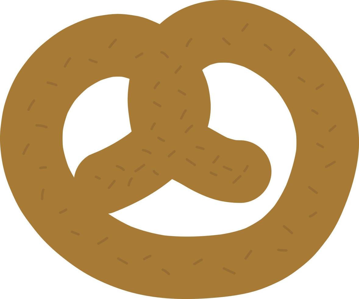 zoute krakeling icoon illustratie in schetsen stijl.hand getrokken brood geïsoleerd Aan wit achtergrond. vector