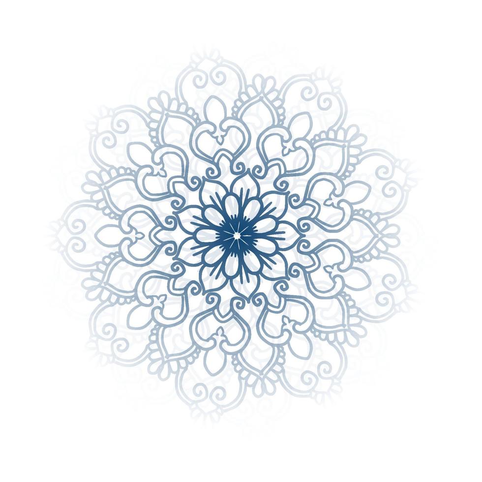 decoratief mandala met blauw kleur ontwerp vector