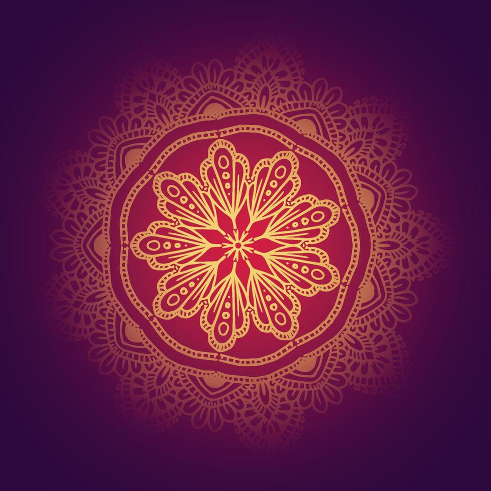 etnisch kleurrijk ronde sier- henna- gouden mandala achtergrond vector
