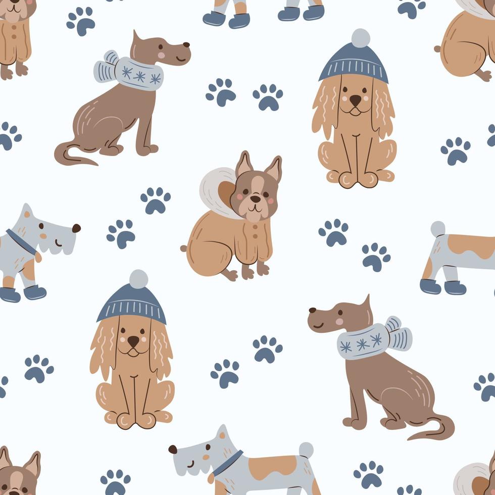 honden kleren naadloos patroon vector