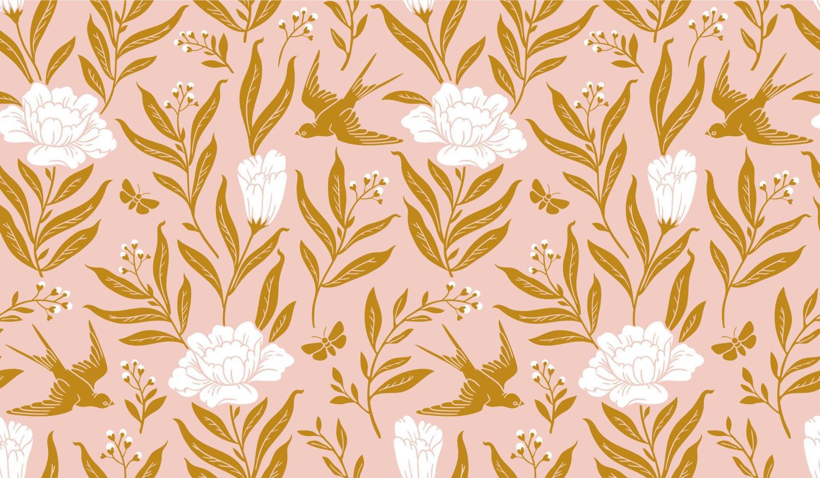 boho mystiek naadloos patroon. vector achtergrond met vogel en bloemen elementen in modieus Boheems hemel- stijl.