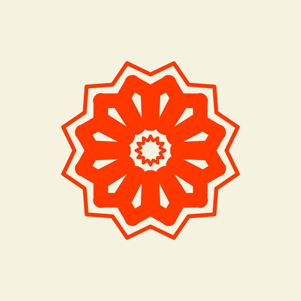 oranje Aziatisch bloem mandala vector illustratie