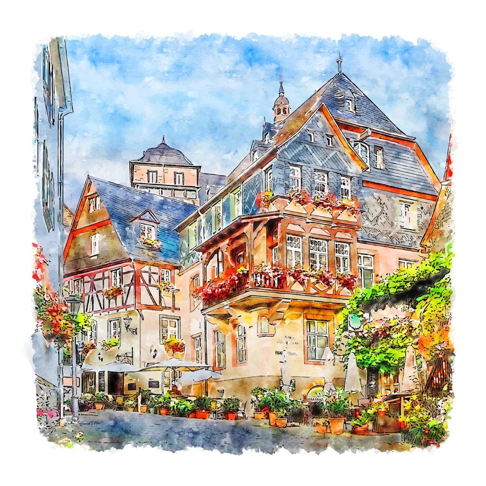 beilstein rheinland pfalz Duitsland waterverf schetsen hand- getrokken illustratie vector