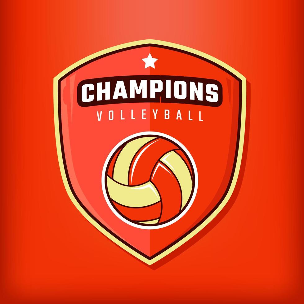 modern schild vector embleem volleybal logo ontwerp