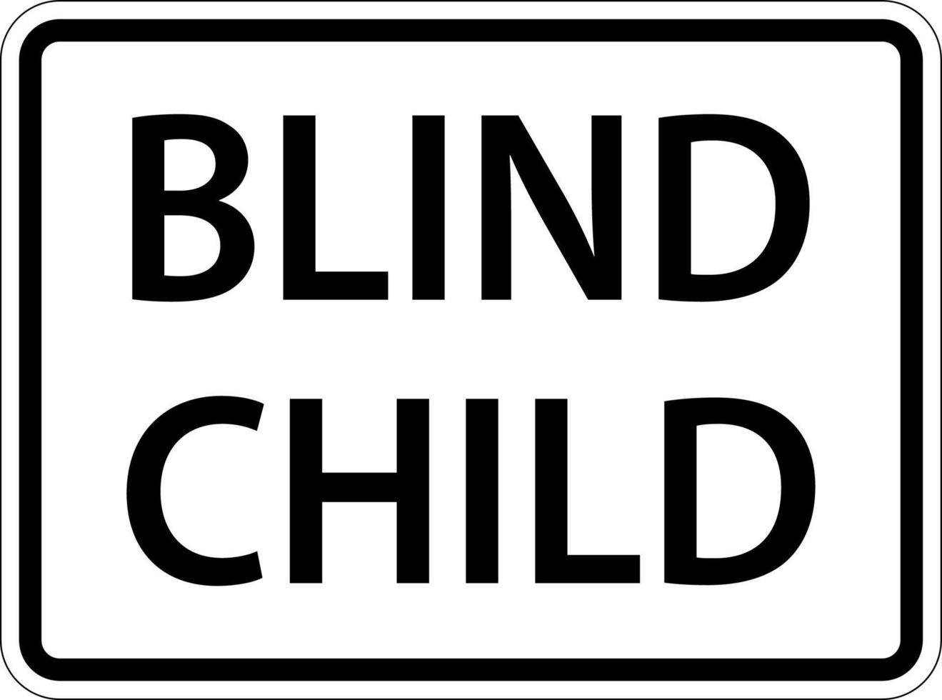Blind kind teken Aan wit achtergrond vector