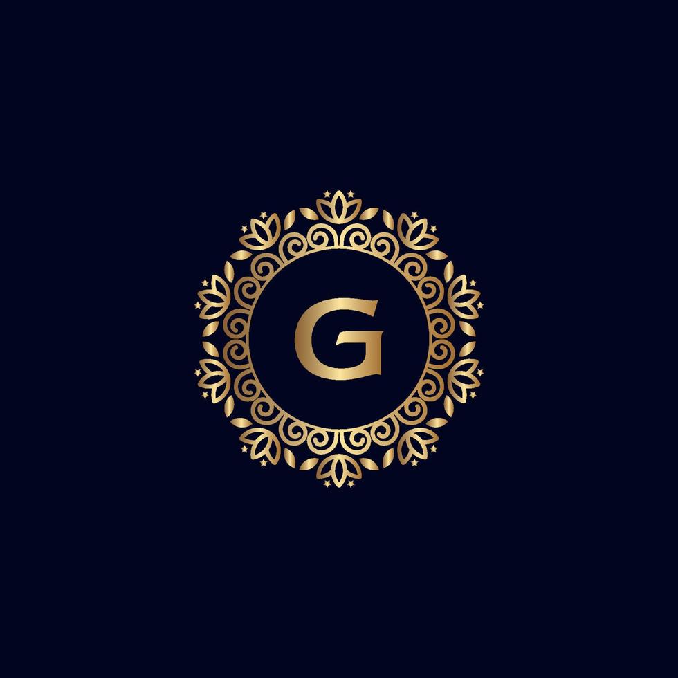 goud Koninklijk logo schoonheid luxe brief g vector