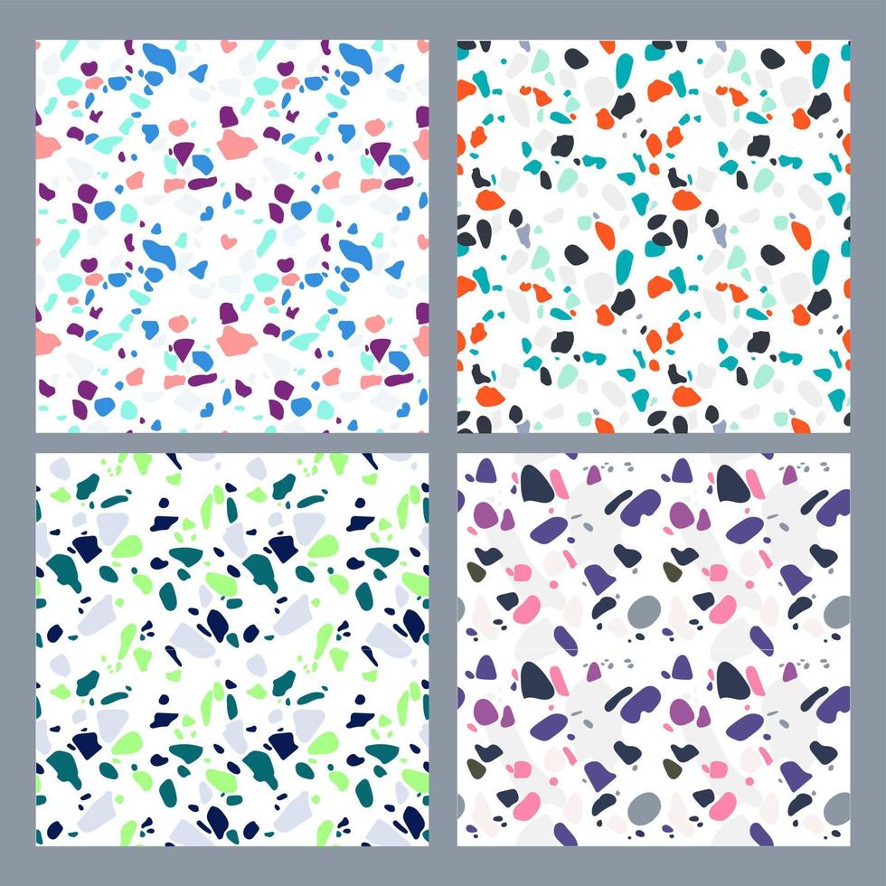 kleurrijk naadloos patroon met imitatie van Venetiaanse terrazzo. marmeren structuur met fragmenten van steen. abstract vector illustratie