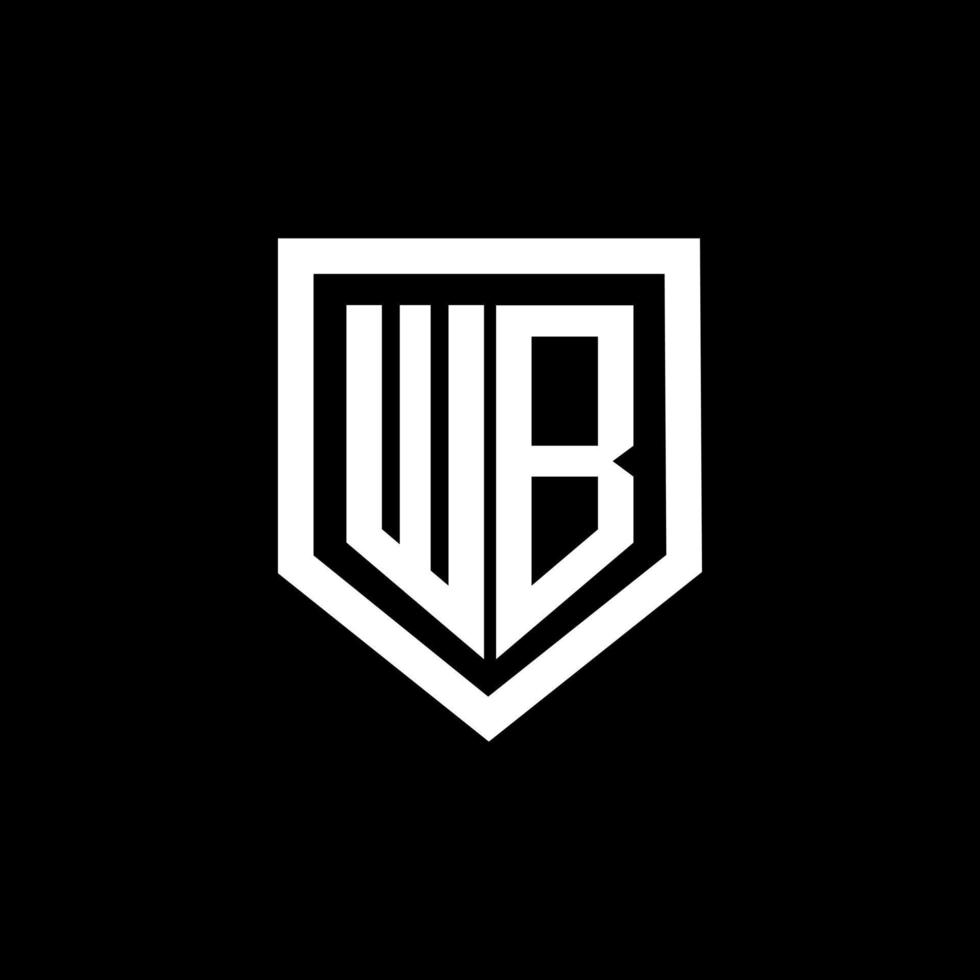 wb brief logo ontwerp met zwart achtergrond in illustrator. vector logo, schoonschrift ontwerpen voor logo, poster, uitnodiging, enz.