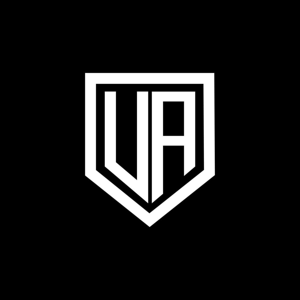 ua brief logo ontwerp met zwart achtergrond in illustrator. vector logo, schoonschrift ontwerpen voor logo, poster, uitnodiging, enz.