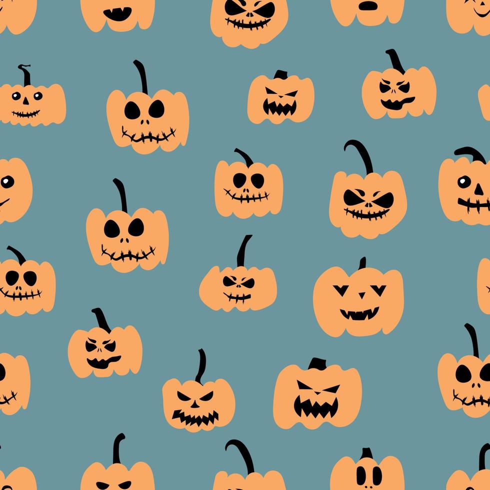 herfst pompoenen met kleur achtergrond. perfect voor val, halloween, dankzegging, vakantie, kleding stof, textiel. naadloos herhaling staal. vector