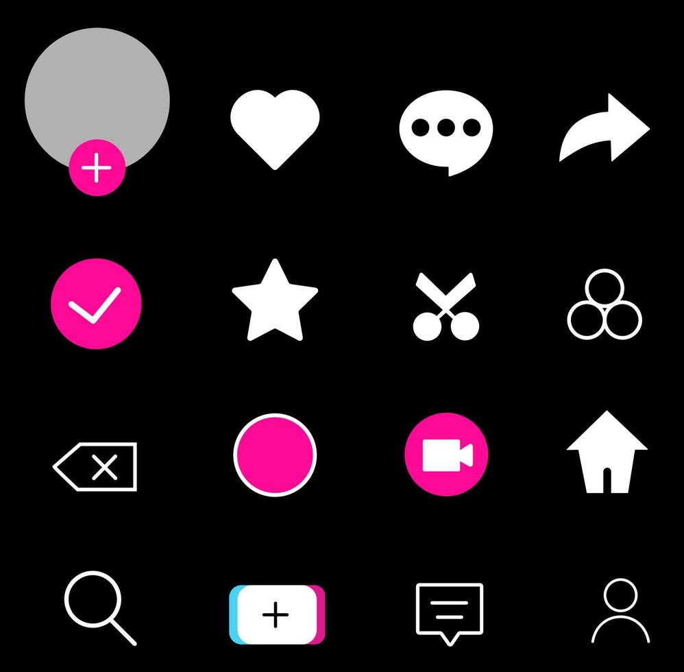 volger icoon Leuk vinden tiktok. tiktok sociaal netwerk pictogrammen reeks vector