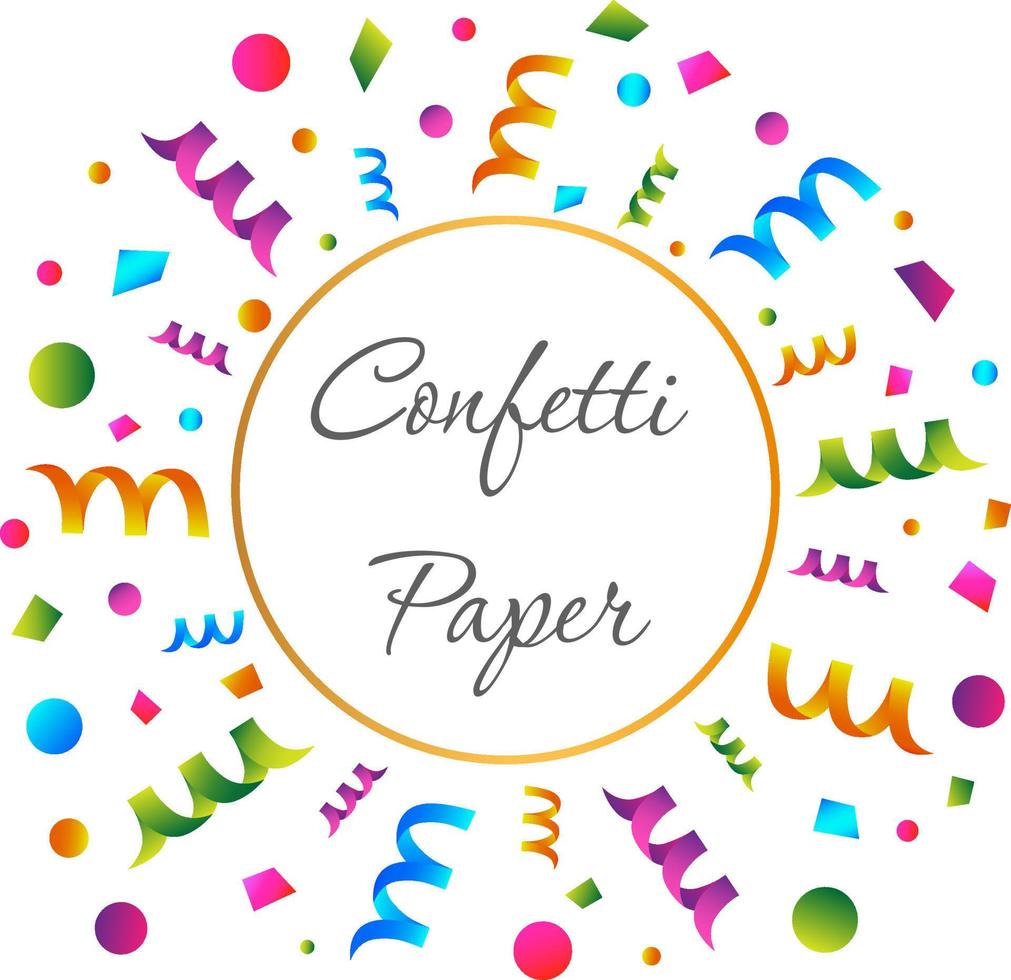 confetti voetzoeker carnaval papier .gouden sjabloon voor inscripties Aan de achtergrond van papier confetti vector