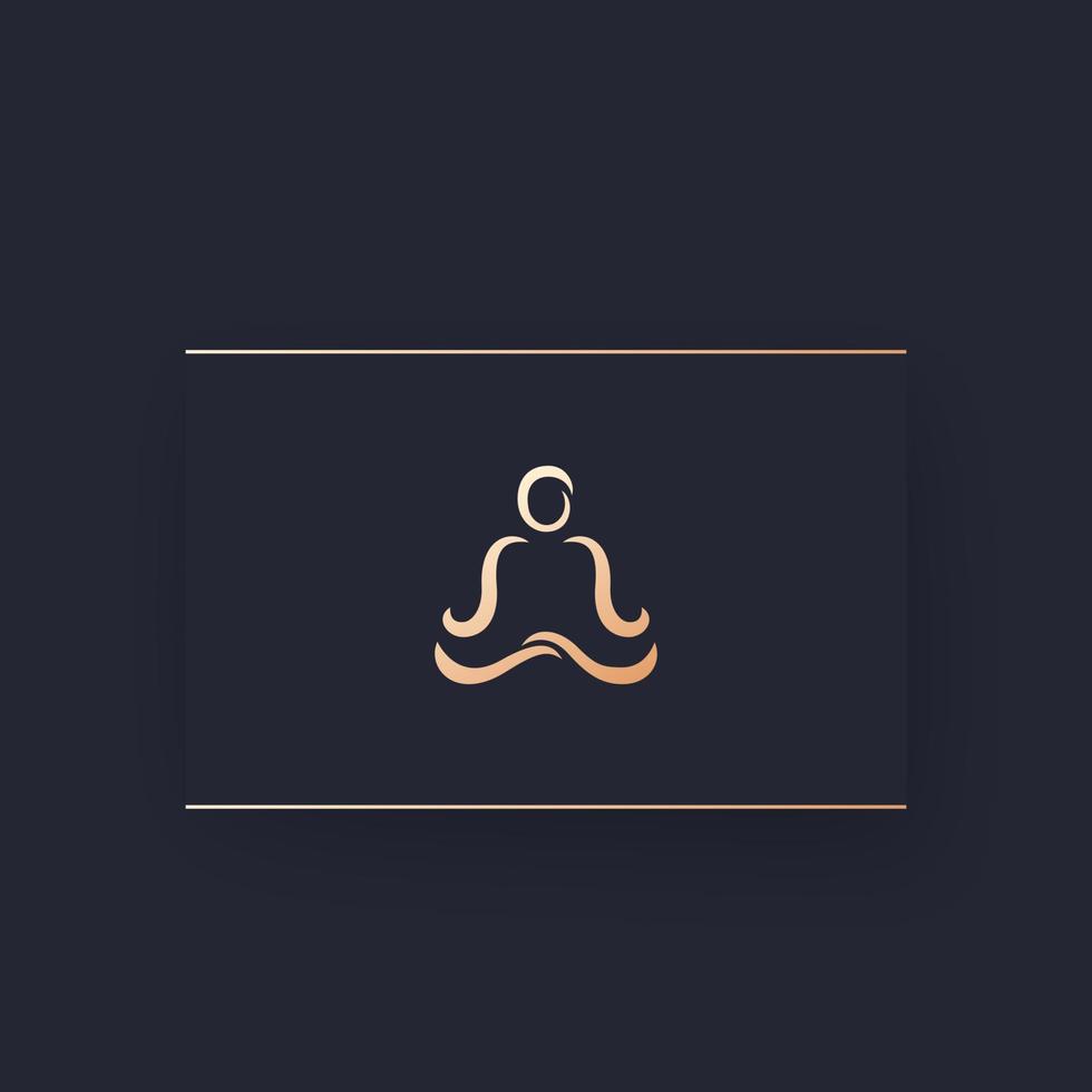 yoga logo Aan een kaart, vector ontwerp