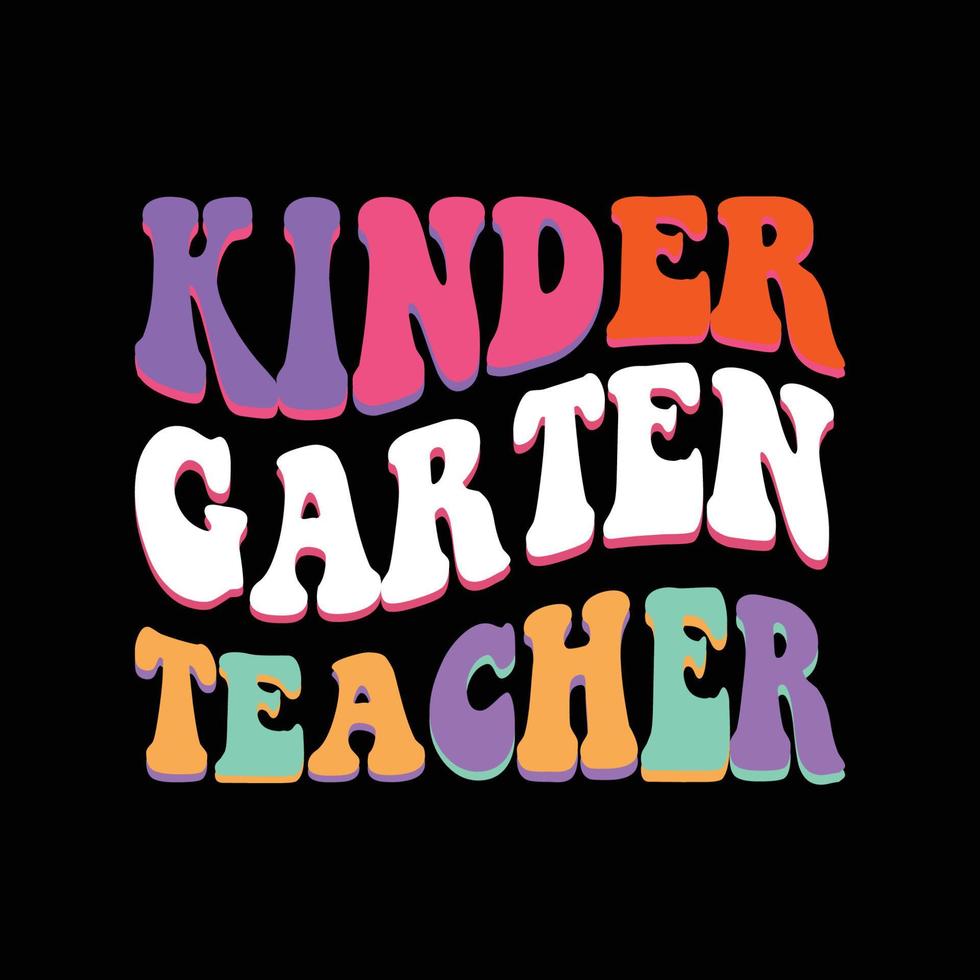 kinder garten leraar retro t overhemd ontwerp vector