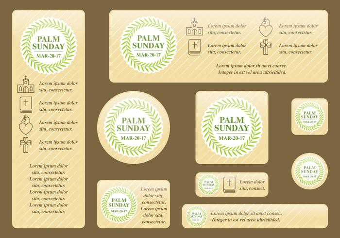 Palmzondag banners vector