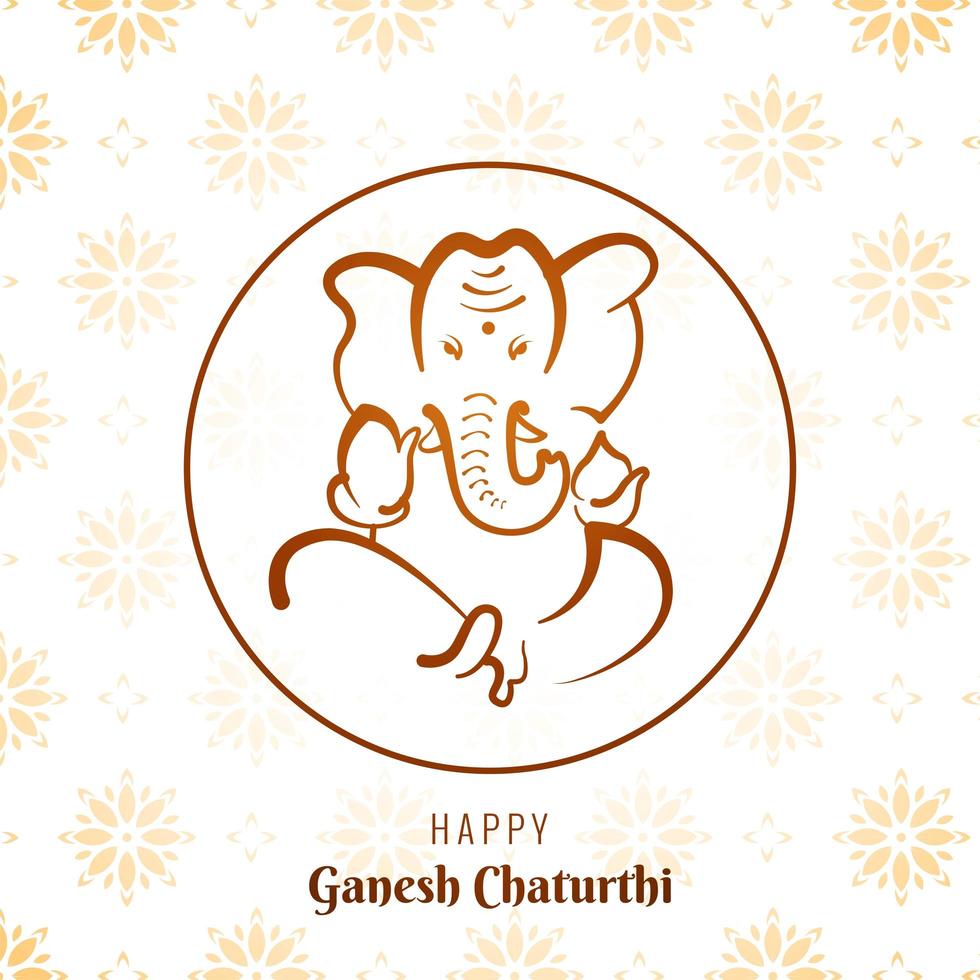 ganesh chaturthi cirkel frame festival kaart achtergrond vector