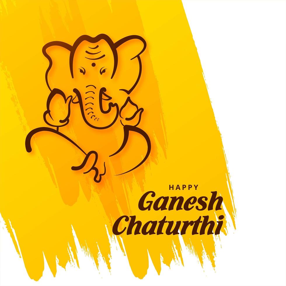 heer ganesh chaturthi indian festival op penseelstreek vector