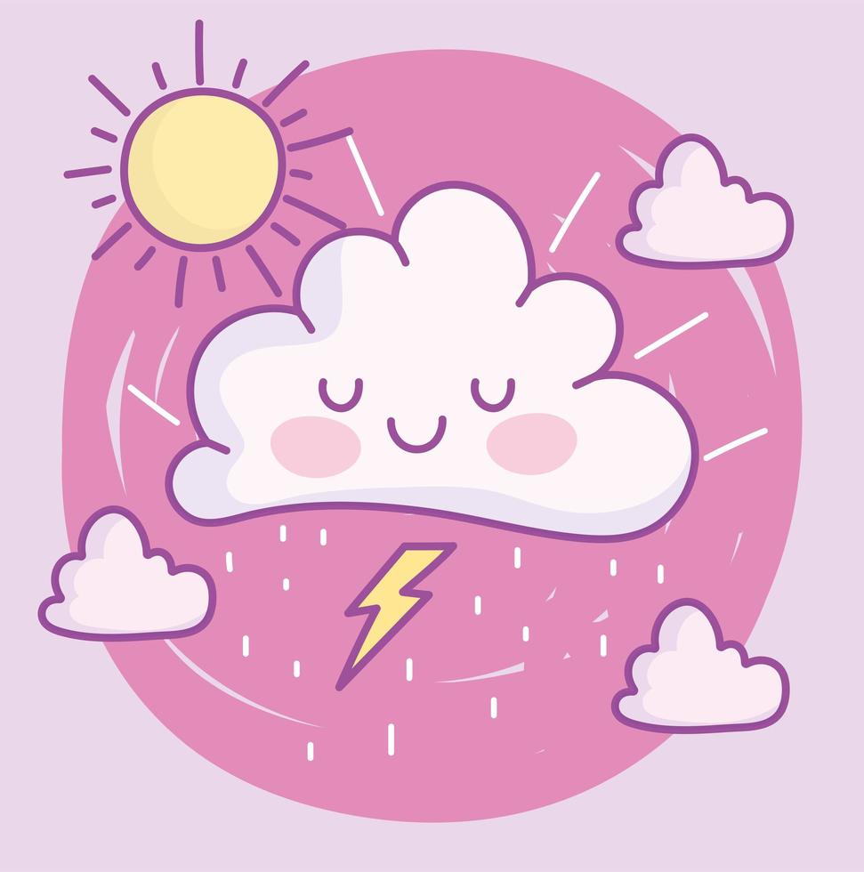 schattige cartoonachtige wolken vector