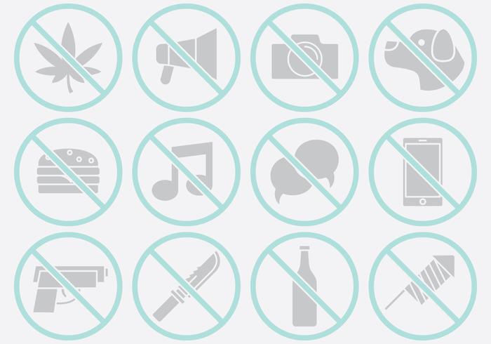 Grey Prohibition Icons vector