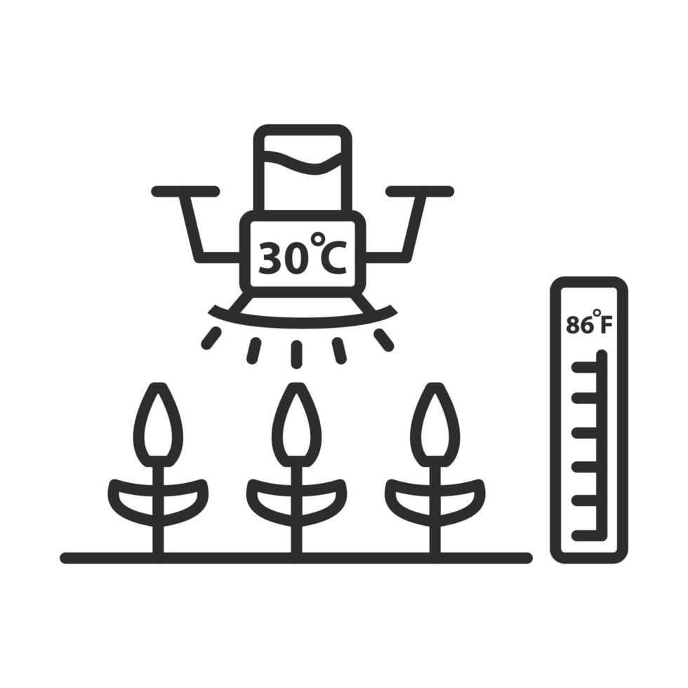 dar gieter planten.overzicht icoon vector slim boerderij.robot quadcopter water verstuiven landelijk icon.autonomus veld- irrigatie.ecologisch tuinieren.vliegen sproeier.strooier dar voor landbouw.