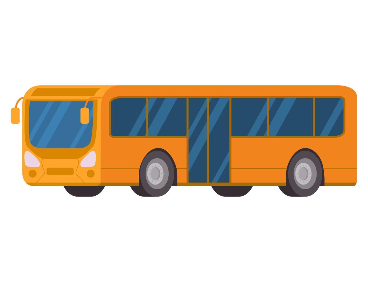 geel stad bus. vector illustratie vlak stijl.concept van openbaar vervoer.voertuig kant bekijk.geïsoleerd Aan wit achtergrond.