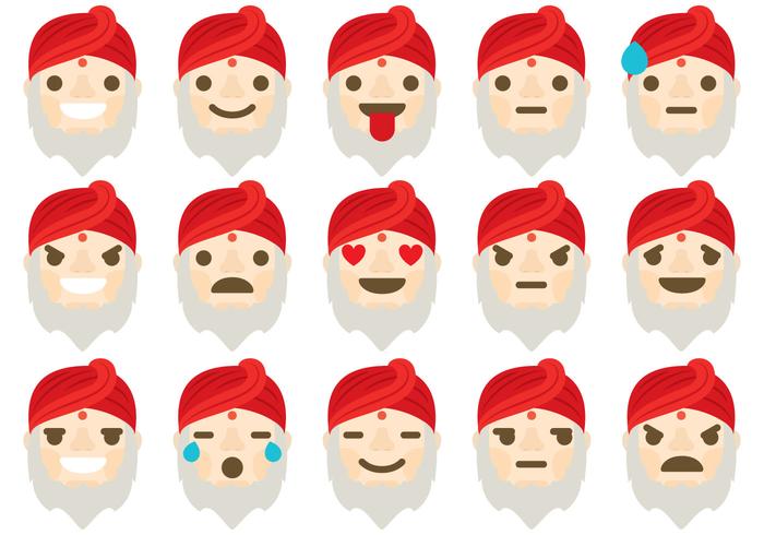 Guru emoticons vector