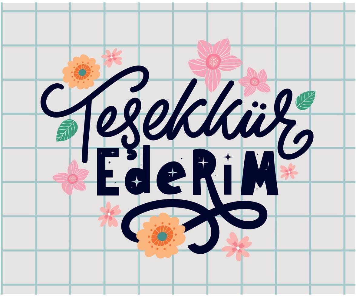 tekst in het turks bedankt. belettering. inkt illustratie. moderne borstel kalligrafie geïsoleerd op een witte achtergrond. t-shirtontwerp. vector