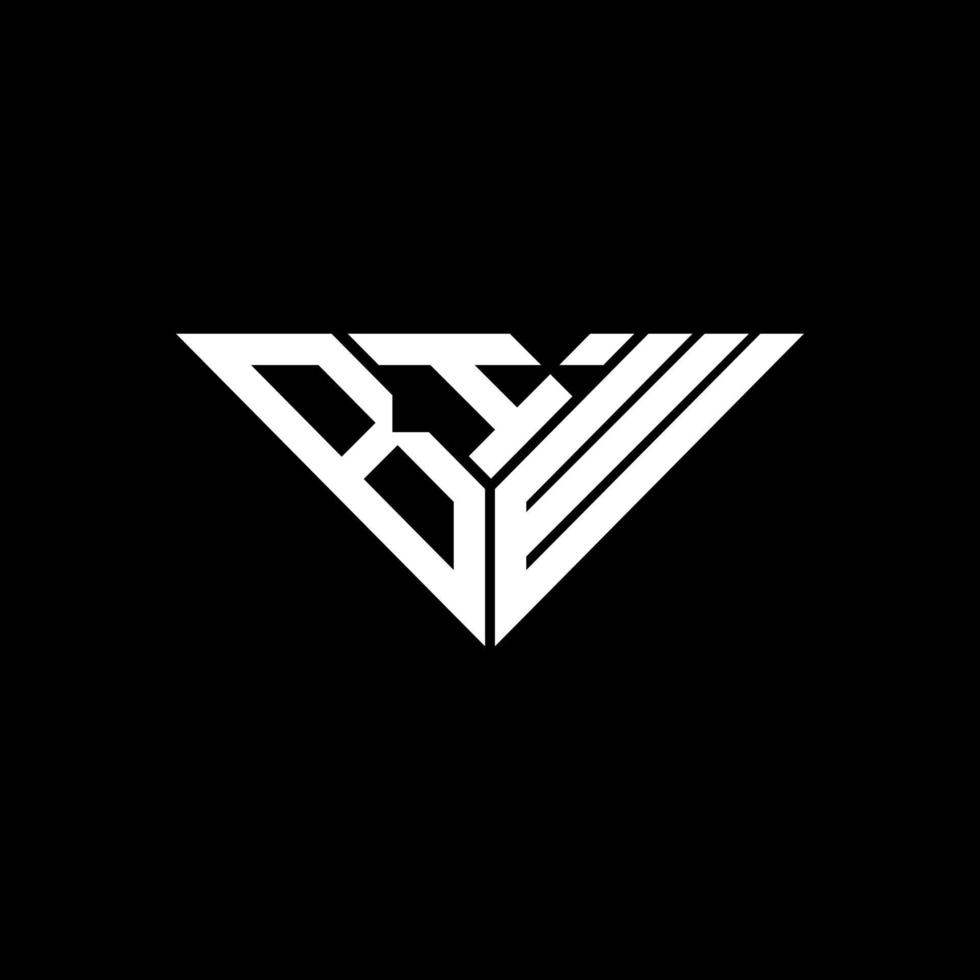 biw brief logo creatief ontwerp met vector grafisch, biw gemakkelijk en modern logo in driehoek vorm geven aan.