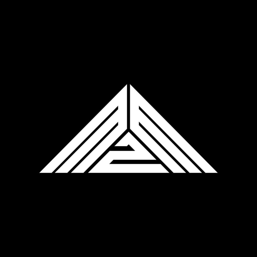 mzm brief logo creatief ontwerp met vector grafisch, mzm gemakkelijk en modern logo in driehoek vorm geven aan.