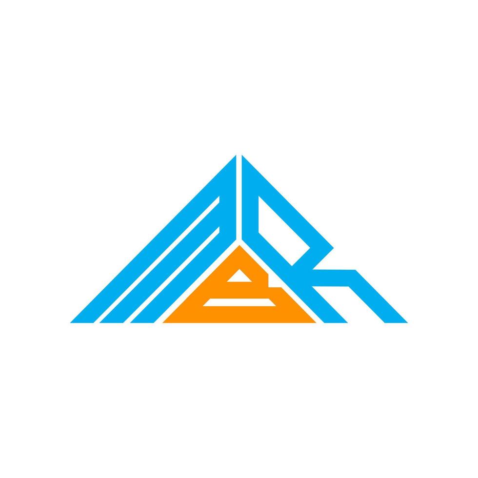 mbr brief logo creatief ontwerp met vector grafisch, mbr gemakkelijk en modern logo in driehoek vorm geven aan.