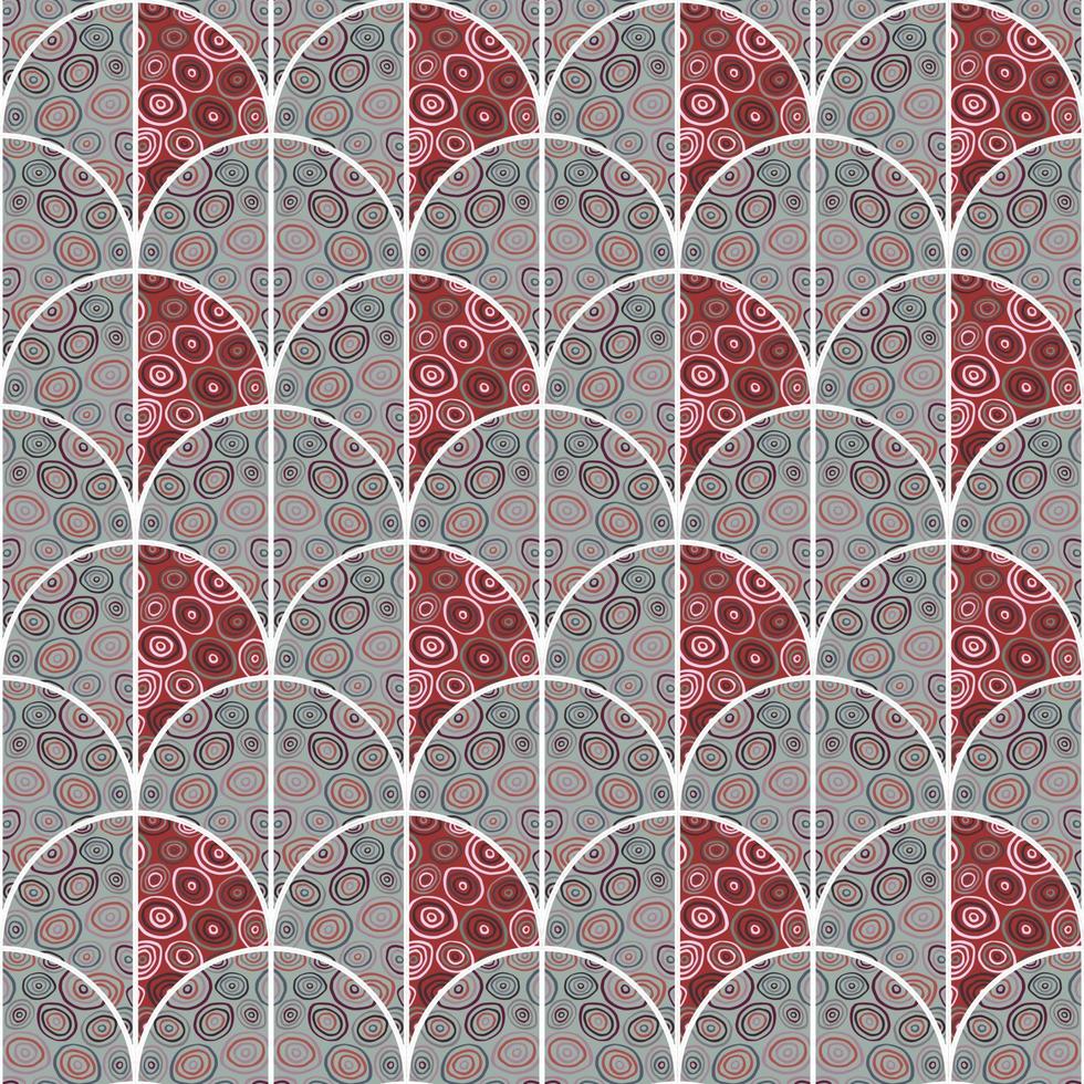 cirkel vormen naadloos patroon in tekening stijl. decoratief caleidoscoop mozaïek- ornament. vector