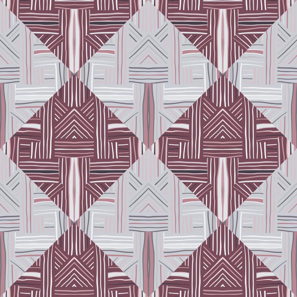 creatief strepen wijnoogst ornament. tribal lijnen mozaïek- naadloos patroon. abstract meetkundig etnisch tegel. vector