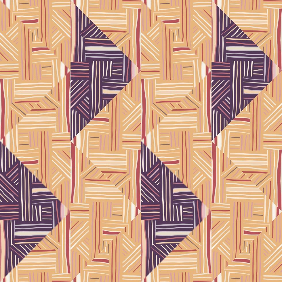 creatief strepen wijnoogst ornament. tribal lijnen mozaïek- naadloos patroon. abstract meetkundig etnisch tegel vector