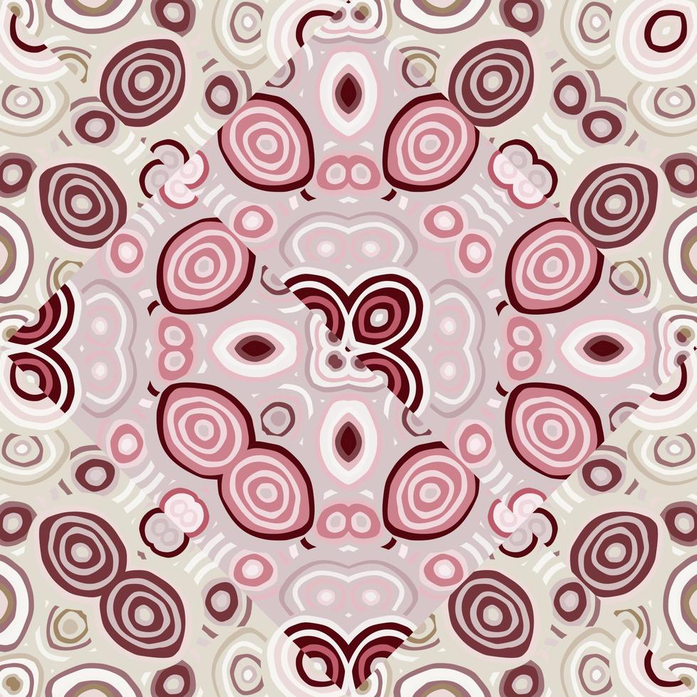 decoratief abstract mozaïek- ornament. caleidoscoop naadloos patroon. hand- getrokken cirkel vormen behang. vector