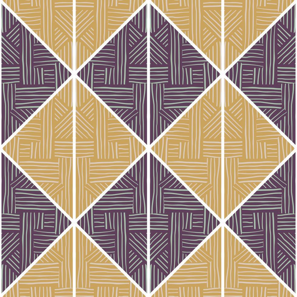 tribal lijnen mozaïek- naadloos patroon. creatief strepen wijnoogst ornament. abstract meetkundig etnisch tegel. vector