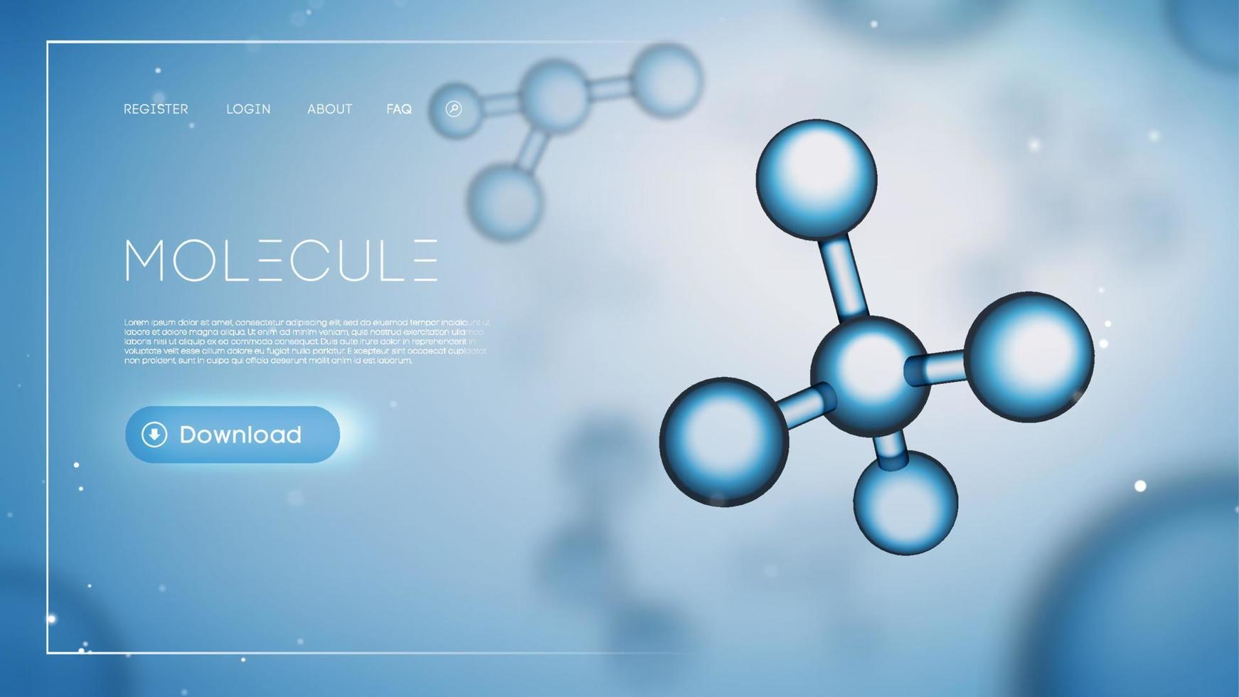 vector 3d. molecuul wetenschap dna presentatie. chemisch achtergrond. moleculair deeltjes achtergrond samenstellen sjabloon. gen abstract netwerk. eps 10