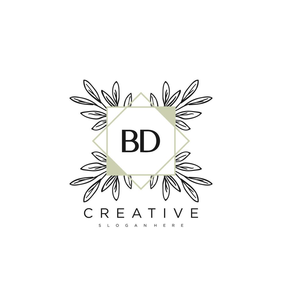 bd eerste brief bloem logo sjabloon vector premie vector kunst