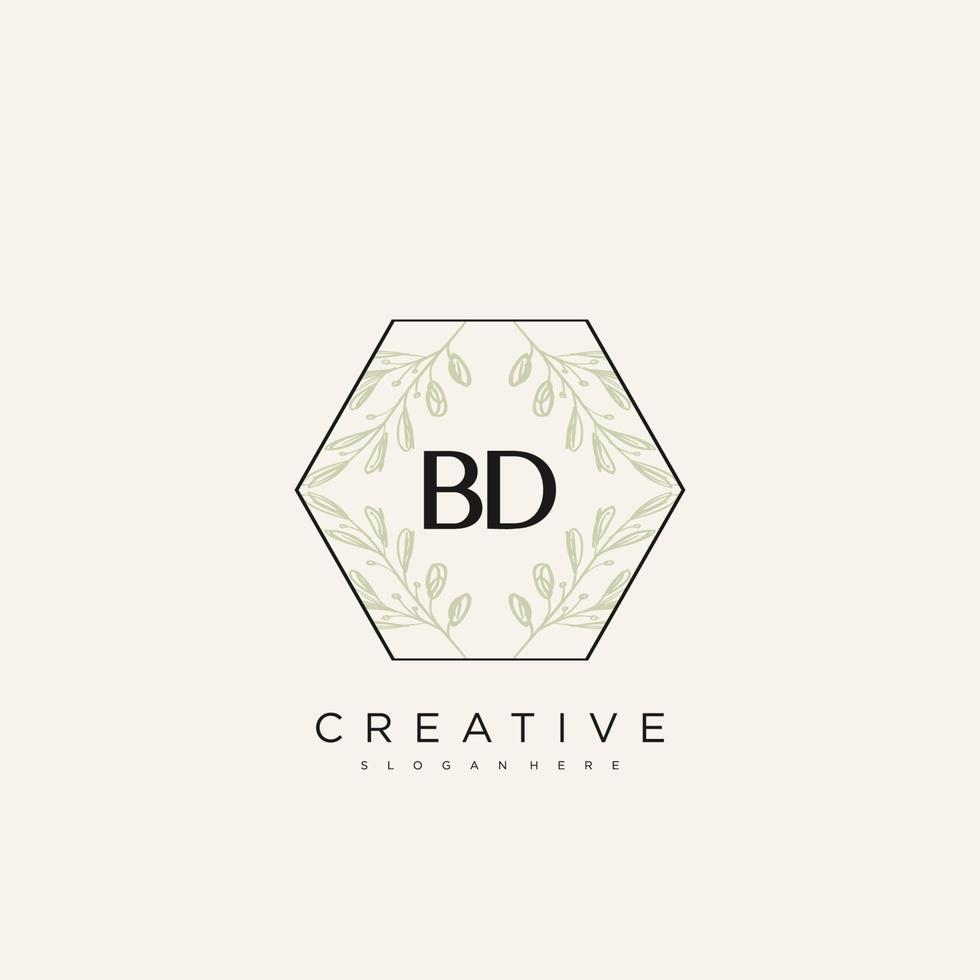 bd eerste brief bloem logo sjabloon vector premie vector kunst