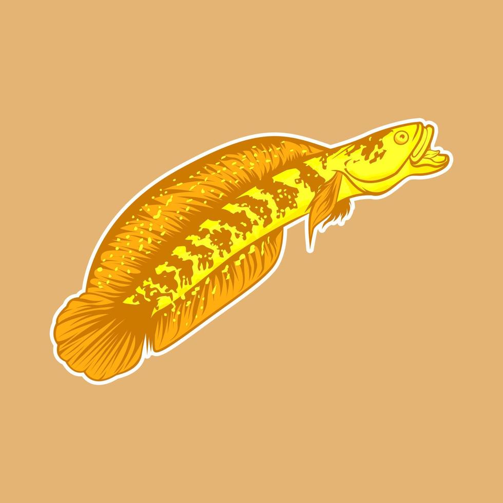 channa snakehead vis vector mascotte logo illustratie