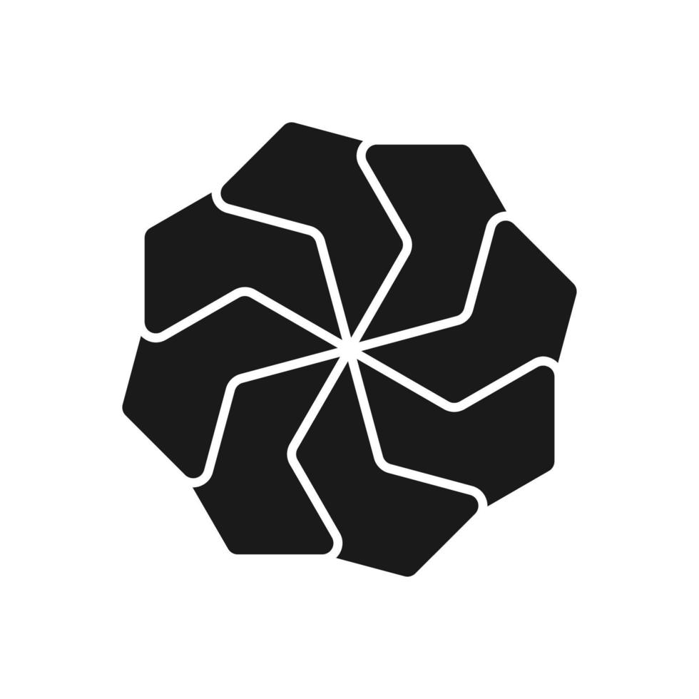 abstract radiaal vector logo. het kan ook worden gezien net zo een oefening, bloem of een emmer wiel graafmachine. kleur bewerkbare